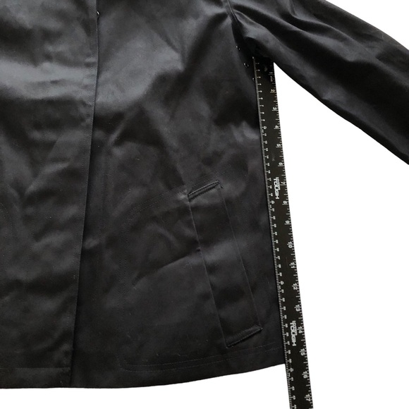 Faconnable 100% Cotton Lined 6 Button Black Women's Coat Jacket Size L - Picture 12 of 15